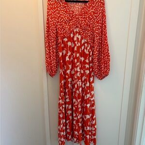 Diane Von Furstenberg x Target Orange and White Dress